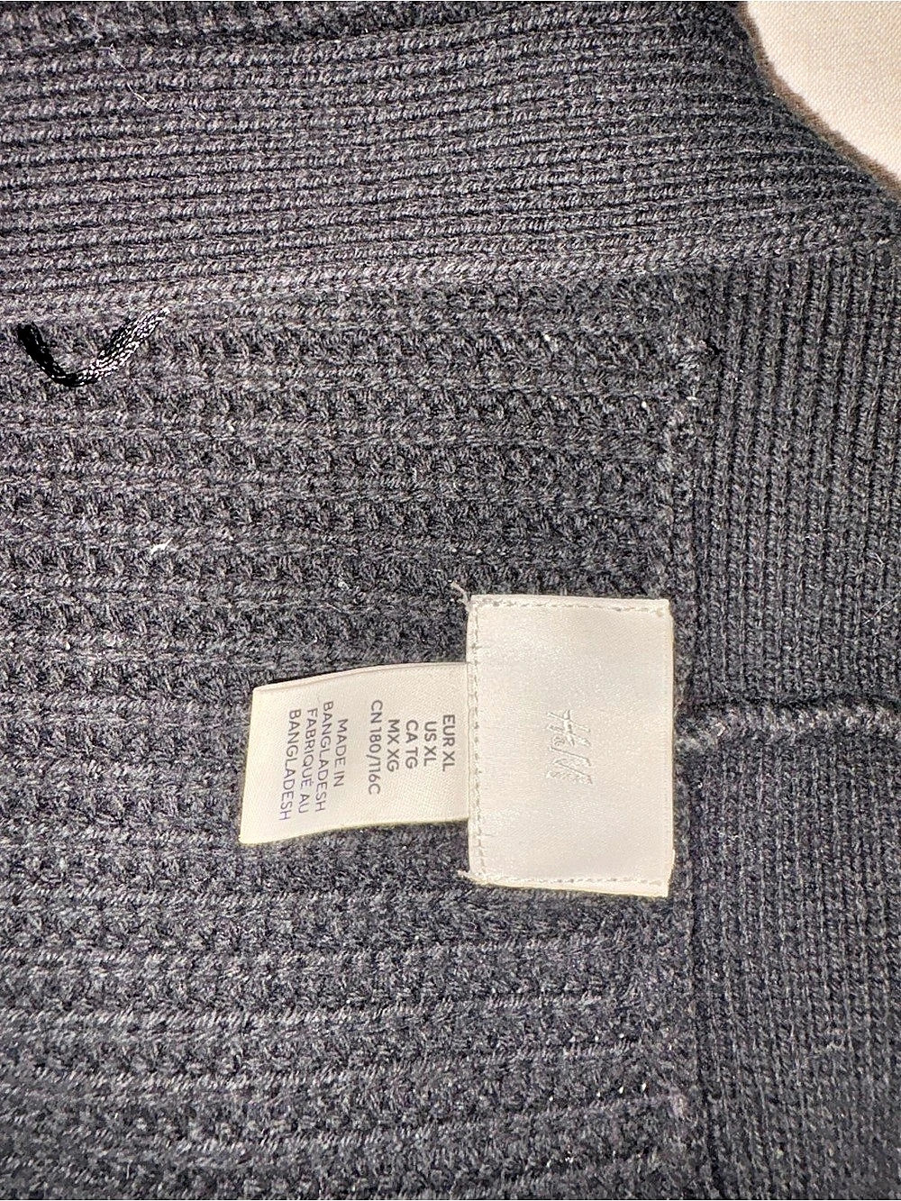 H&M Ribbed Button-Front Cardigan Black Large - Picture 3 of 6